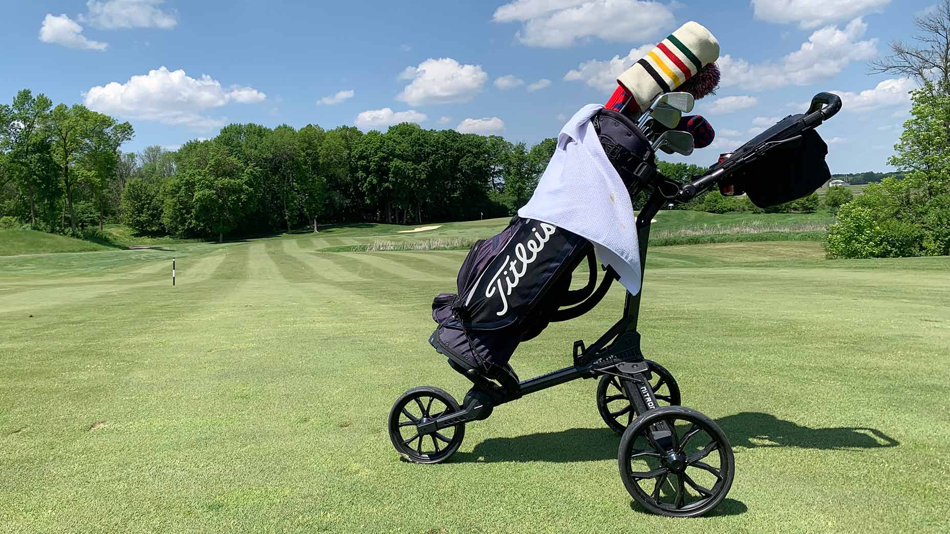 the bag boy nitron auto-open push cart