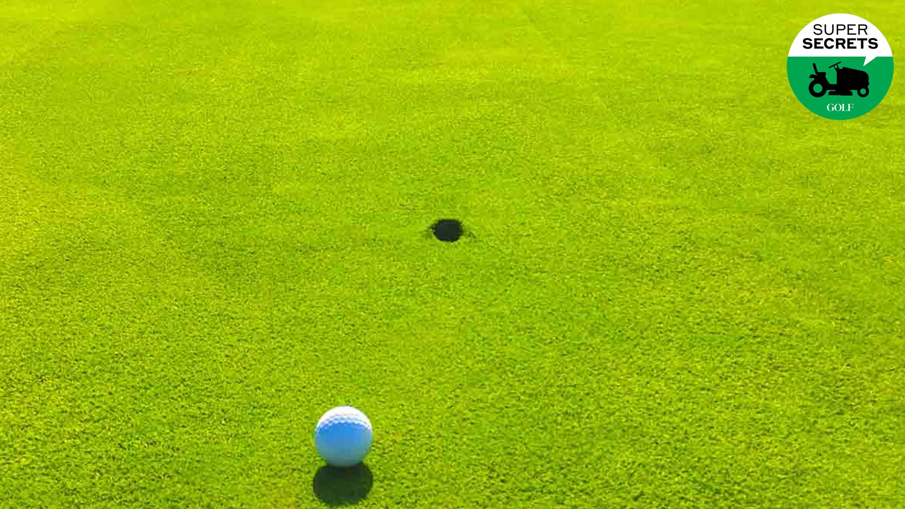 a golf ball divot on a green
