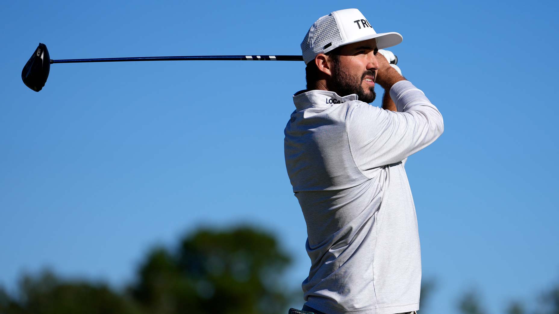 Mark Hubbard of the United States plays his shot from the sixth tee during the second round of the Sanderson Farms Championship at The Country Club of Jackson on September 30, 2022 in Jackson, Mississippi.