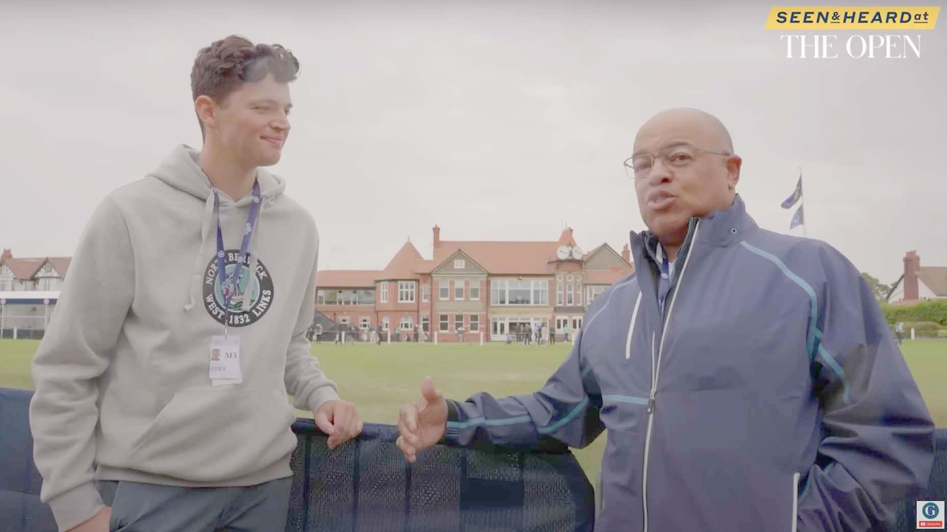 mike tirico talks to james colgan